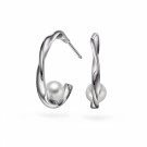 Capri øredobber i sølv med perle Rhodinert thumbnail