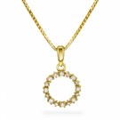 Smykke i sølv med zirkonia sirkel, Forgylt thumbnail