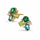 GLAM øredobber med grønne toner, Forgylt  thumbnail