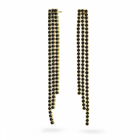 Lola øredobber i sølv med zirkonia, sort