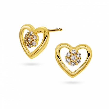 Øredobber i sølv med zirkonia Forgylt 